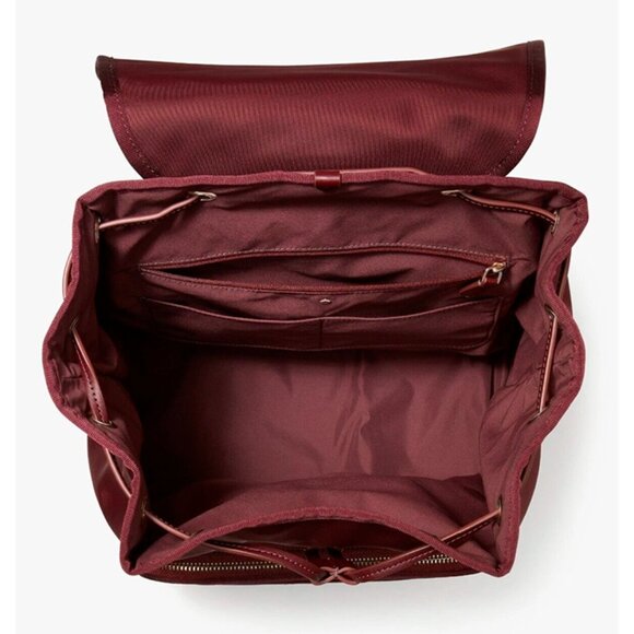 S Kate Spade Sam Dark Red Merlot Nylon Medium Backpack K4467 NWT $248 Retail main image 5